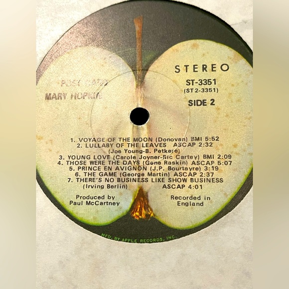 Mary Hopkin postcard vinyl no jacket produced/discovered by Paul McCartney 60s - Picture 3 of 4